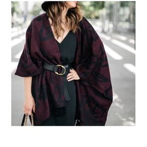 Cleobella x Rachel Zoe Sevigny Bordeaux Capelet Poncho One Size
